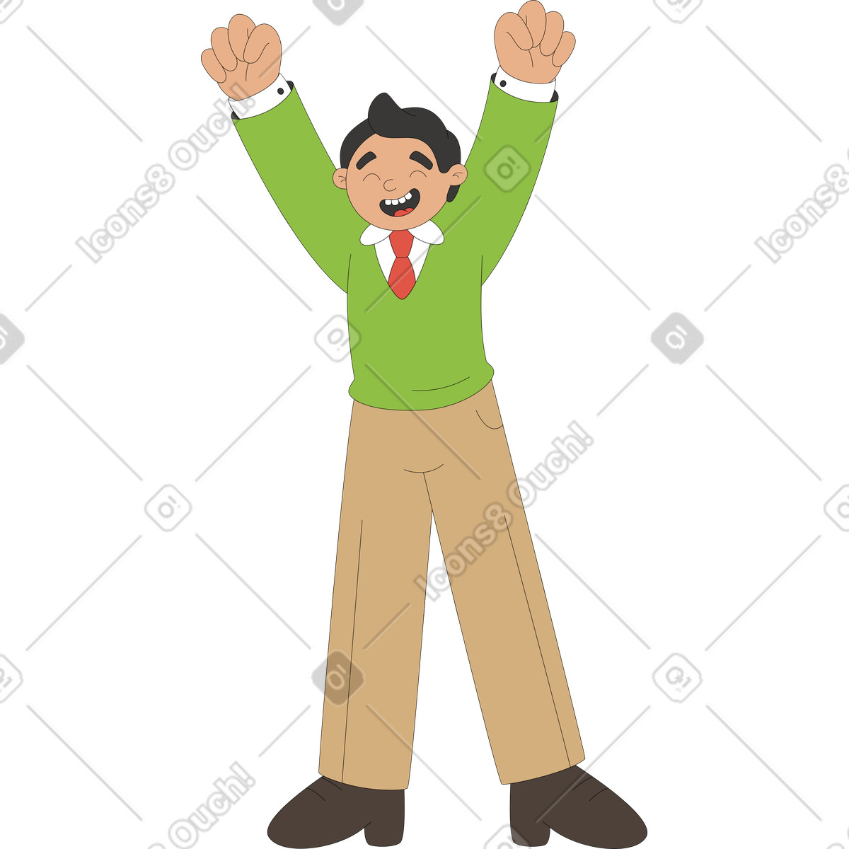 Ilustração de Homem feliz em no estilo Sitcom para baixar em PNG, SVG