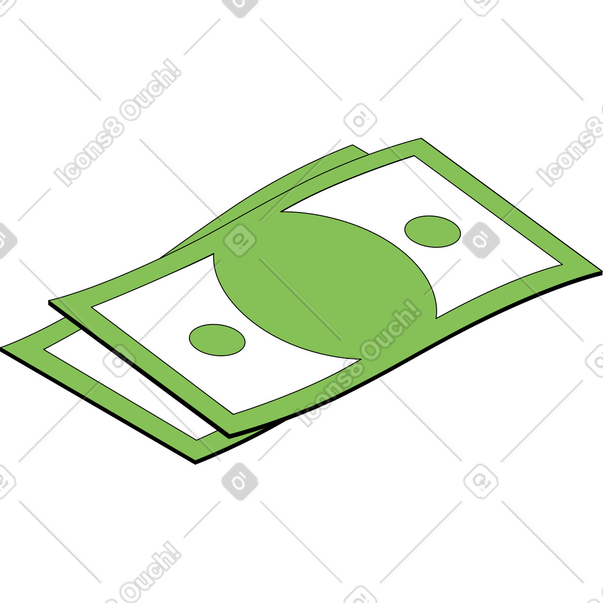 Isometric スタイルの 2つの請求書 のイラストをPNG、SVG形式でダウンロード