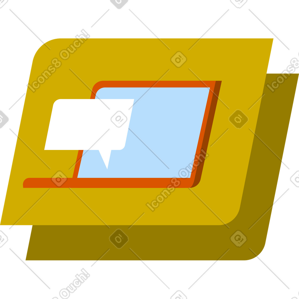 Nachricht auf dem laptop-Illustration im Vector-Stil als Download in PNG, SVG