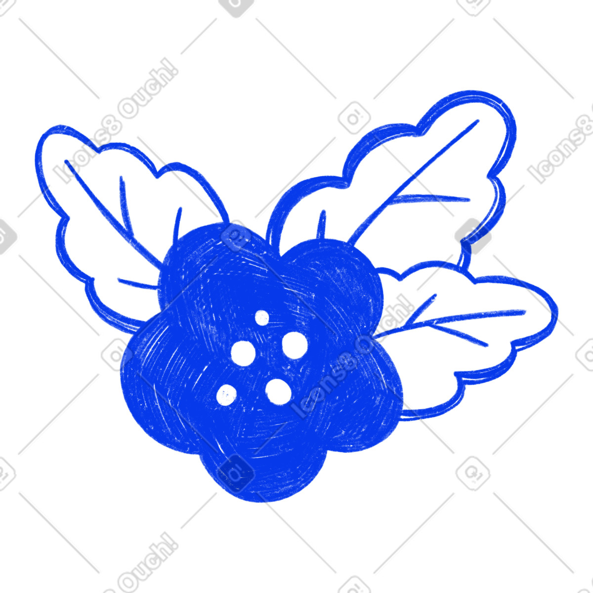 Biro スタイルの Blue flower with petals のイラストをPNG、SVG形式でダウンロード