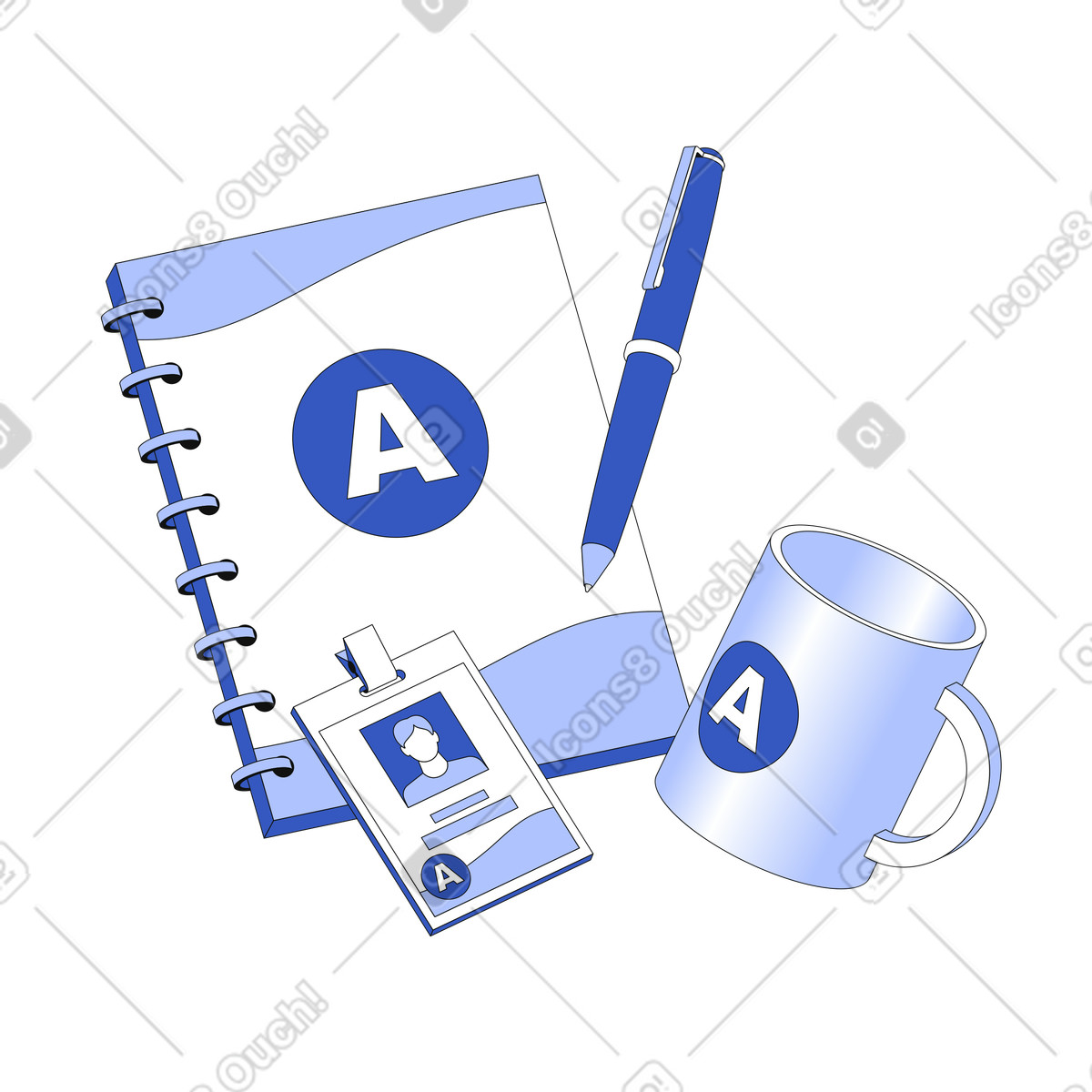 Illustration Conception de l'identité la marque et du logotype dans le style Techny à télécharger aux formats PNG, SVG