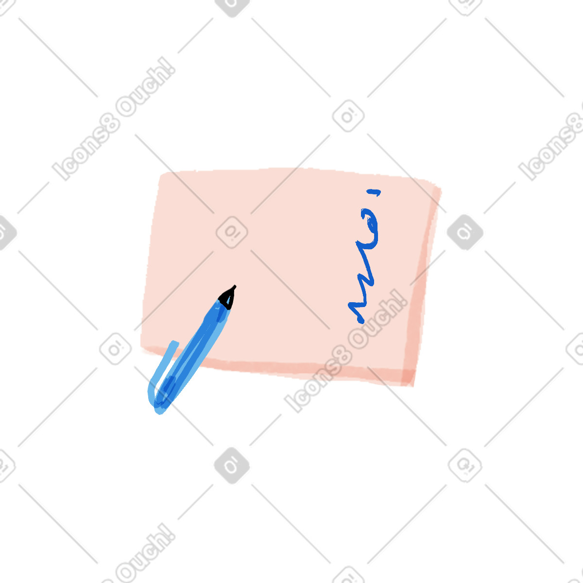 Illustration Papier et stylo dans le style Ikigai à télécharger aux formats PNG, SVG