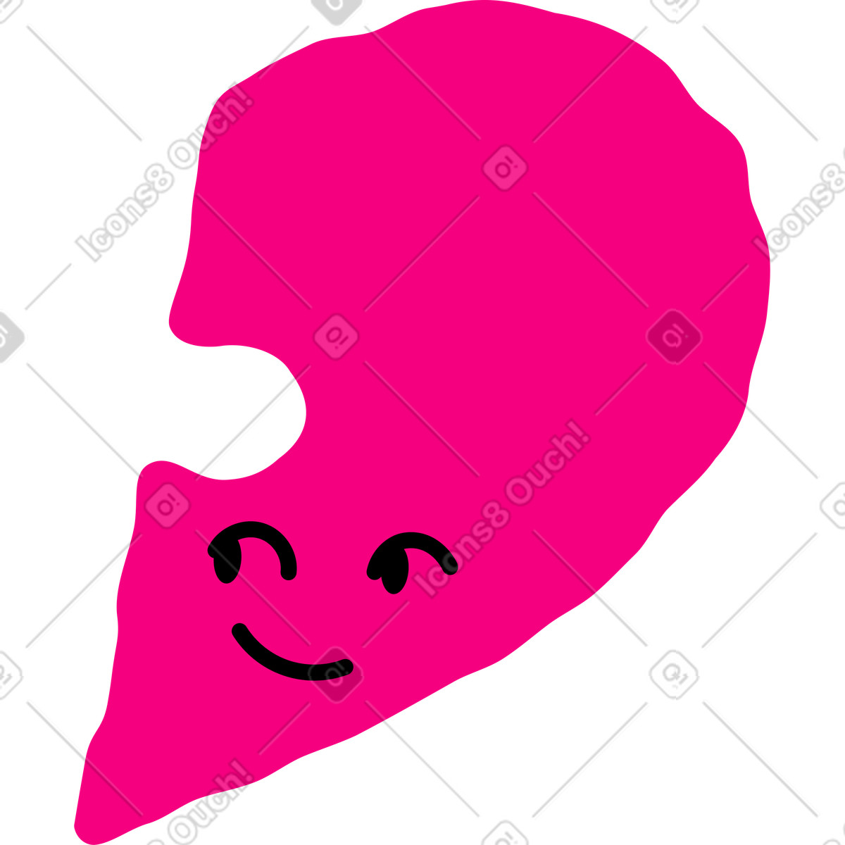 下载 Giggle 风格的 头半颗心 插画，支持 PNG、SVG 格式