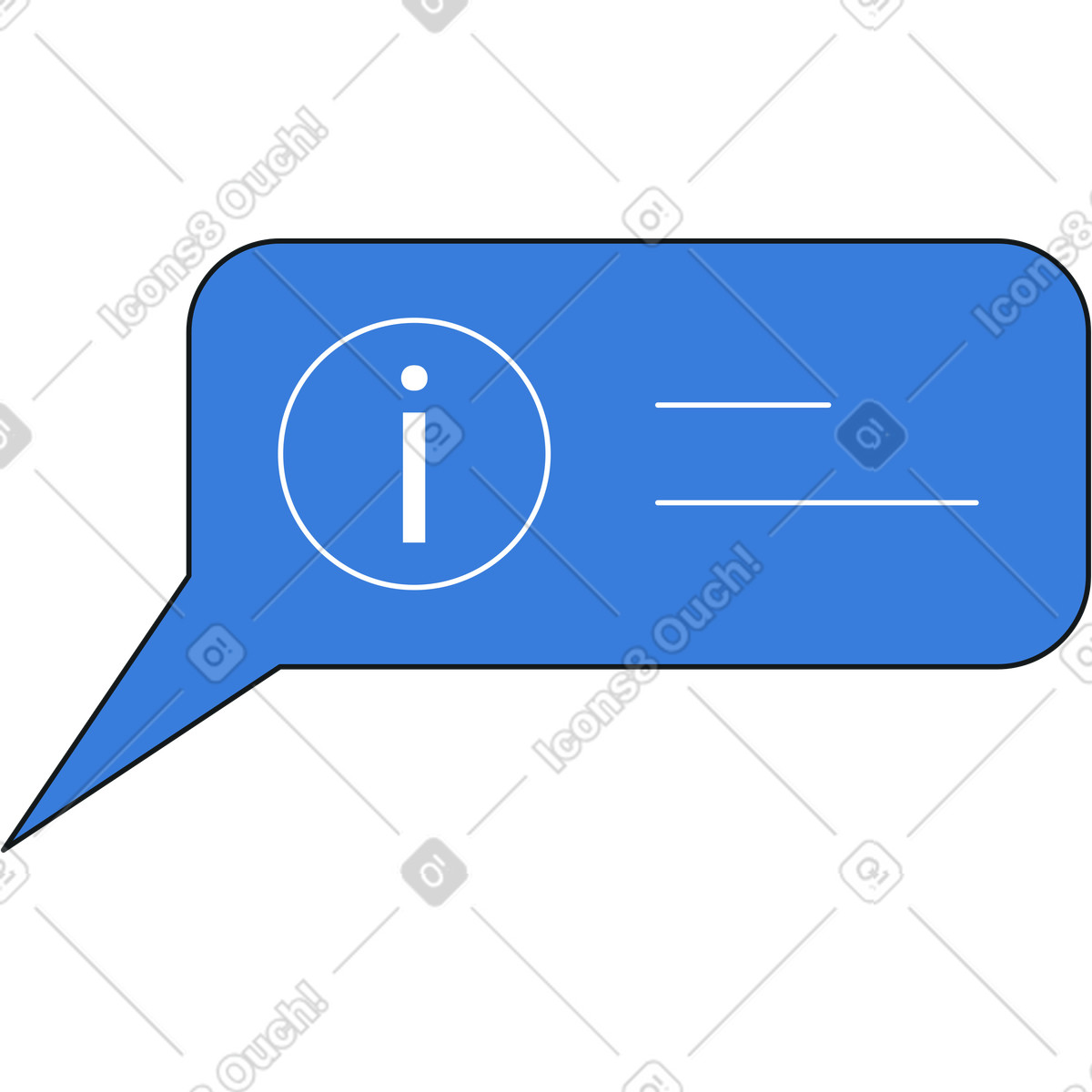 Illustration Bulle de dialogue avec des informations dans le style Midnight à télécharger aux formats PNG, SVG