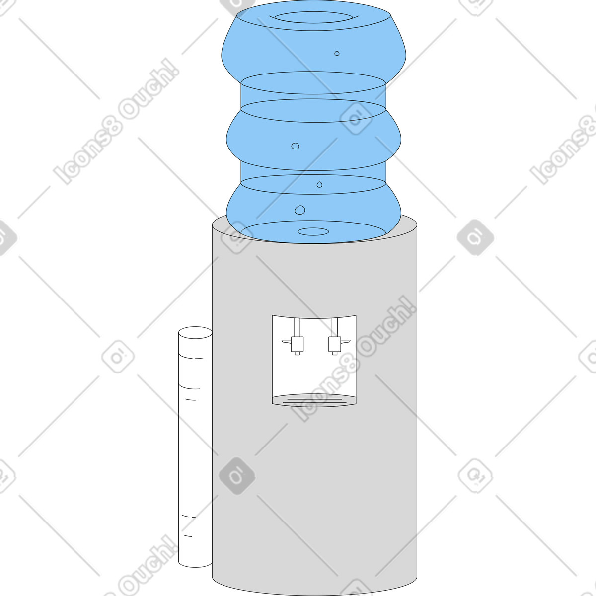 Illustration Refroidisseur d'eau dans le style Sitcom à télécharger aux formats PNG, SVG