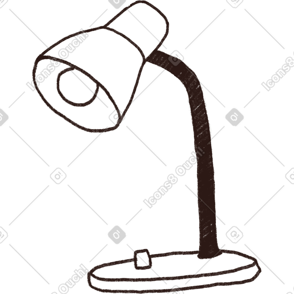 Table lamp illustration in Blobby style download in PNG, SVG
