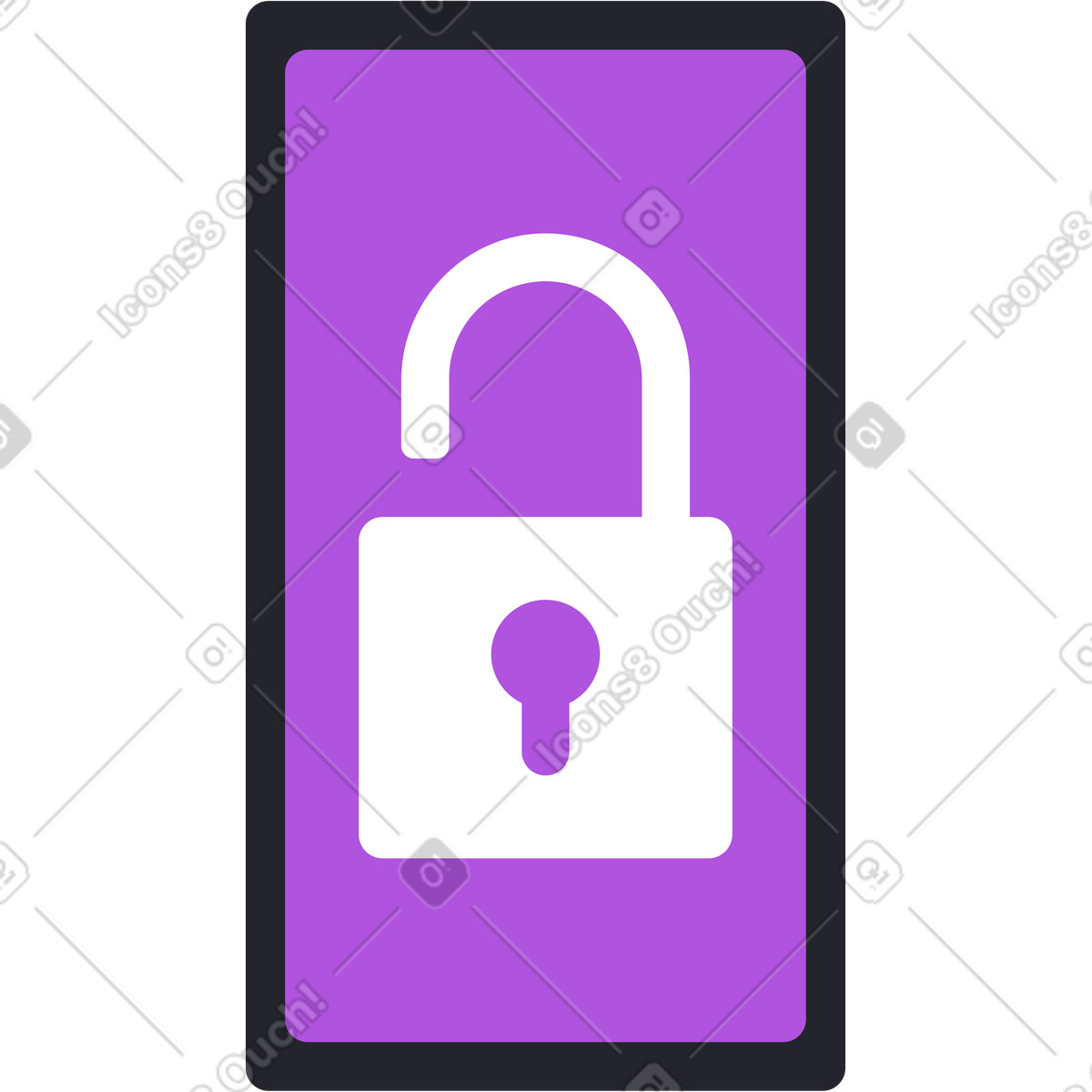 Smart lock illustration in Grapy style download in PNG, SVG
