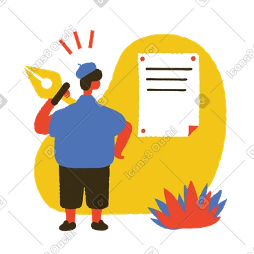 Gentleman writing a declaration on paper PNG, SVG