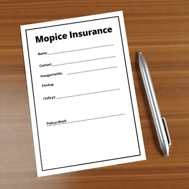 A signup sheet for moped insurance lying on a desk next to a pen