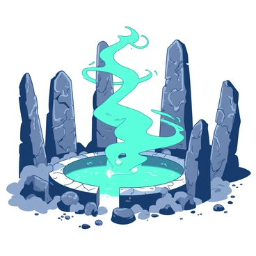 A swirling portal of arcane energy opening in an ancient stone circle