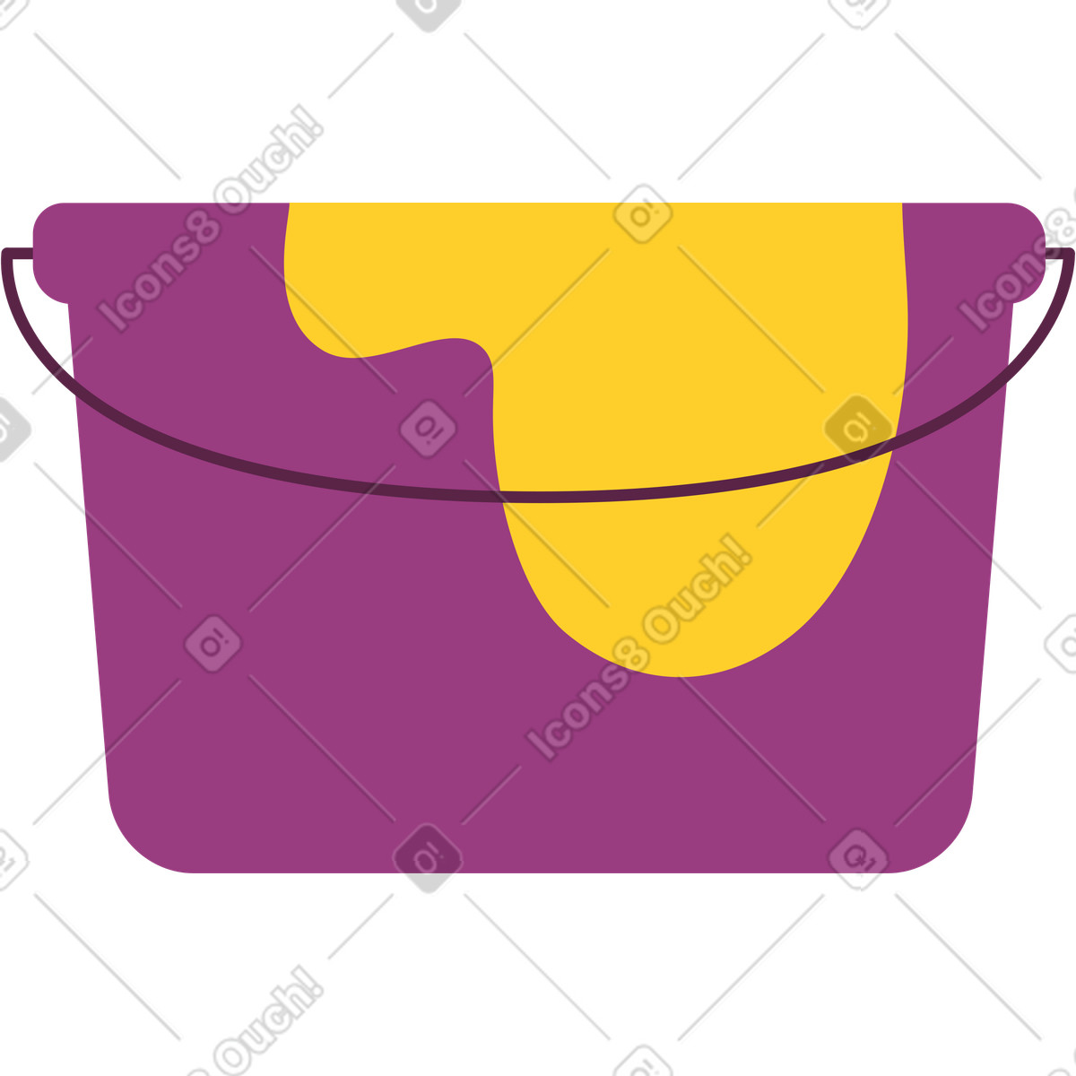 Bucket of paint illustration in Sammy style download in PNG, SVG
