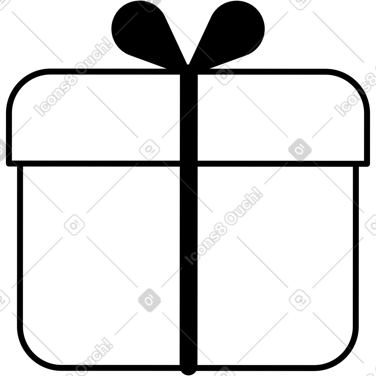 Gift box outline illustration in Azure style download in PNG, SVG