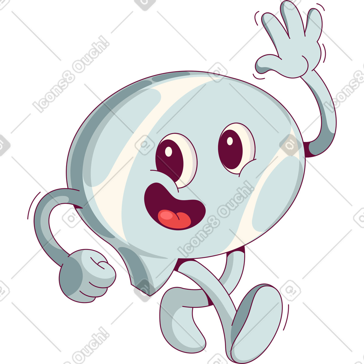 Handy スタイルの Walking blue speech bubble のイラストをPNG、SVG形式でダウンロード