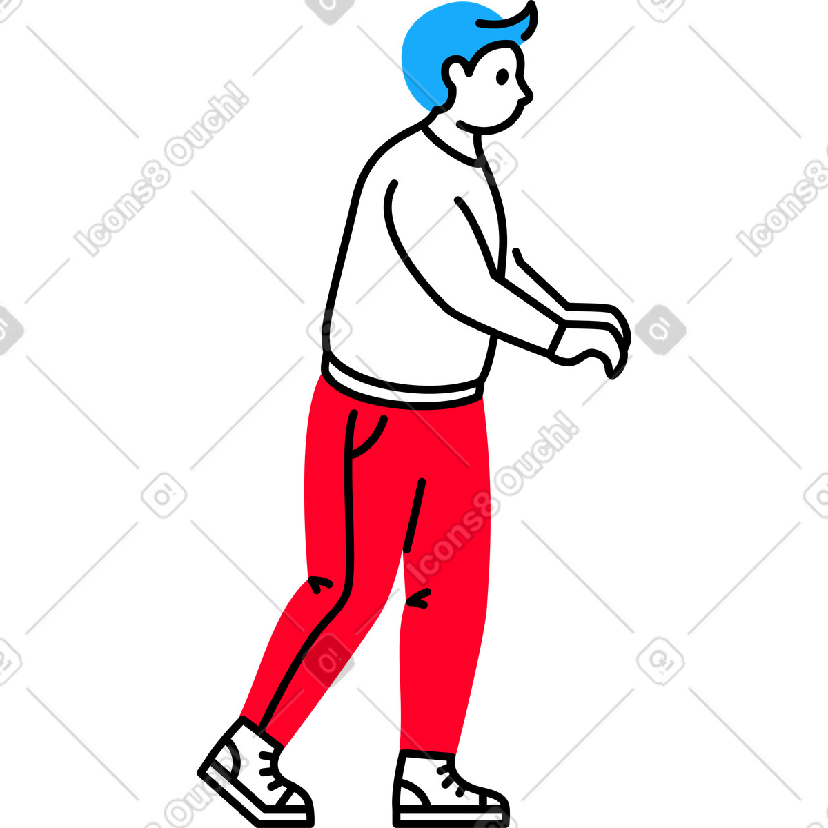 Ilustración Hombre en estilo Transistor a descargar en PNG y SVG
