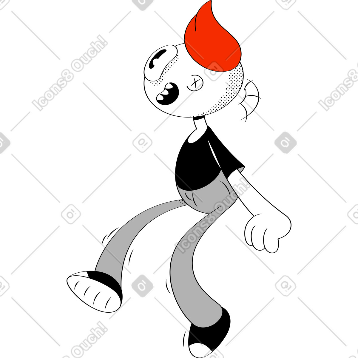 下载 Looney 风格的 坐着的家伙 插画，支持 PNG、SVG 格式