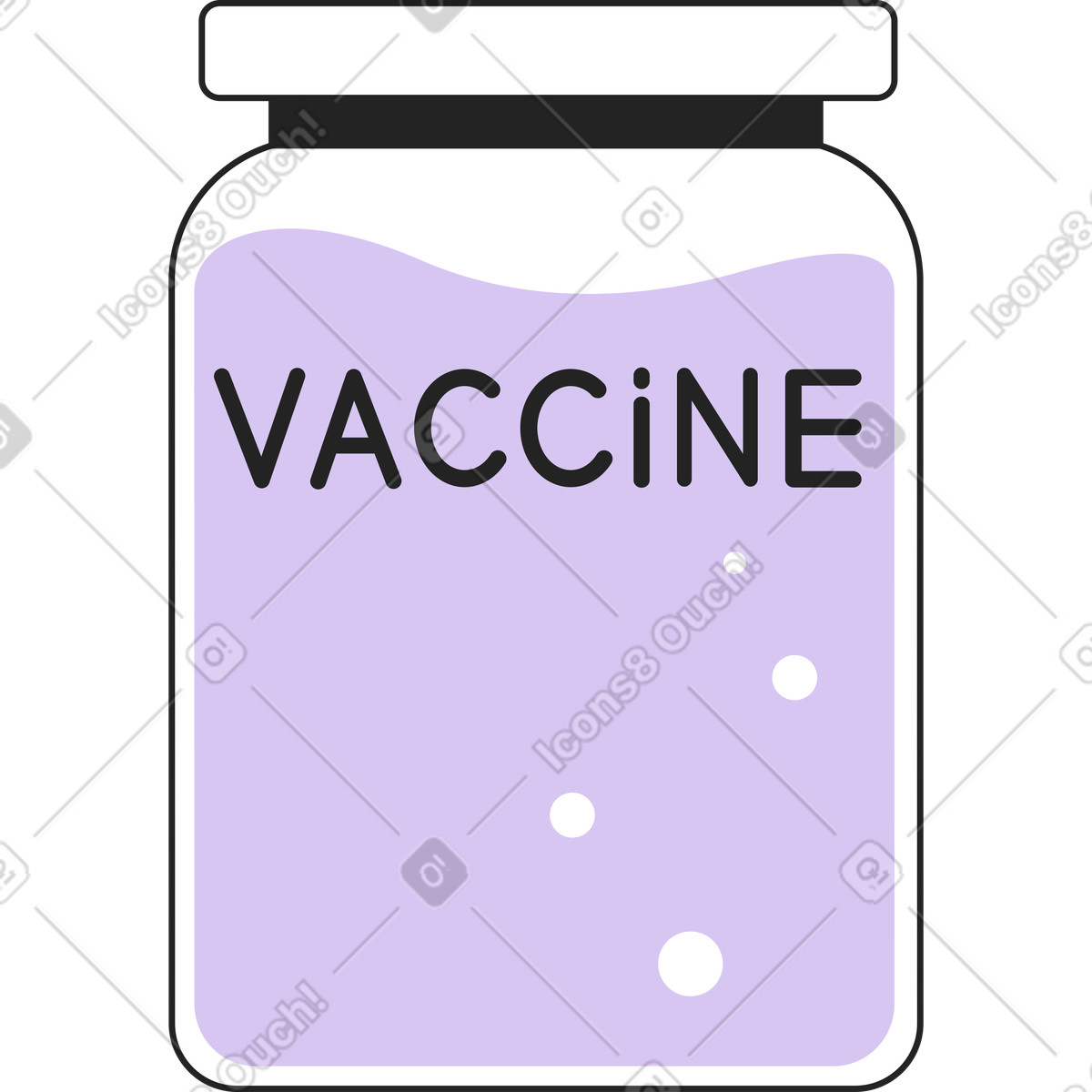 Ilustração de Frasco com vacina em no estilo Sammy Line para baixar em PNG, SVG