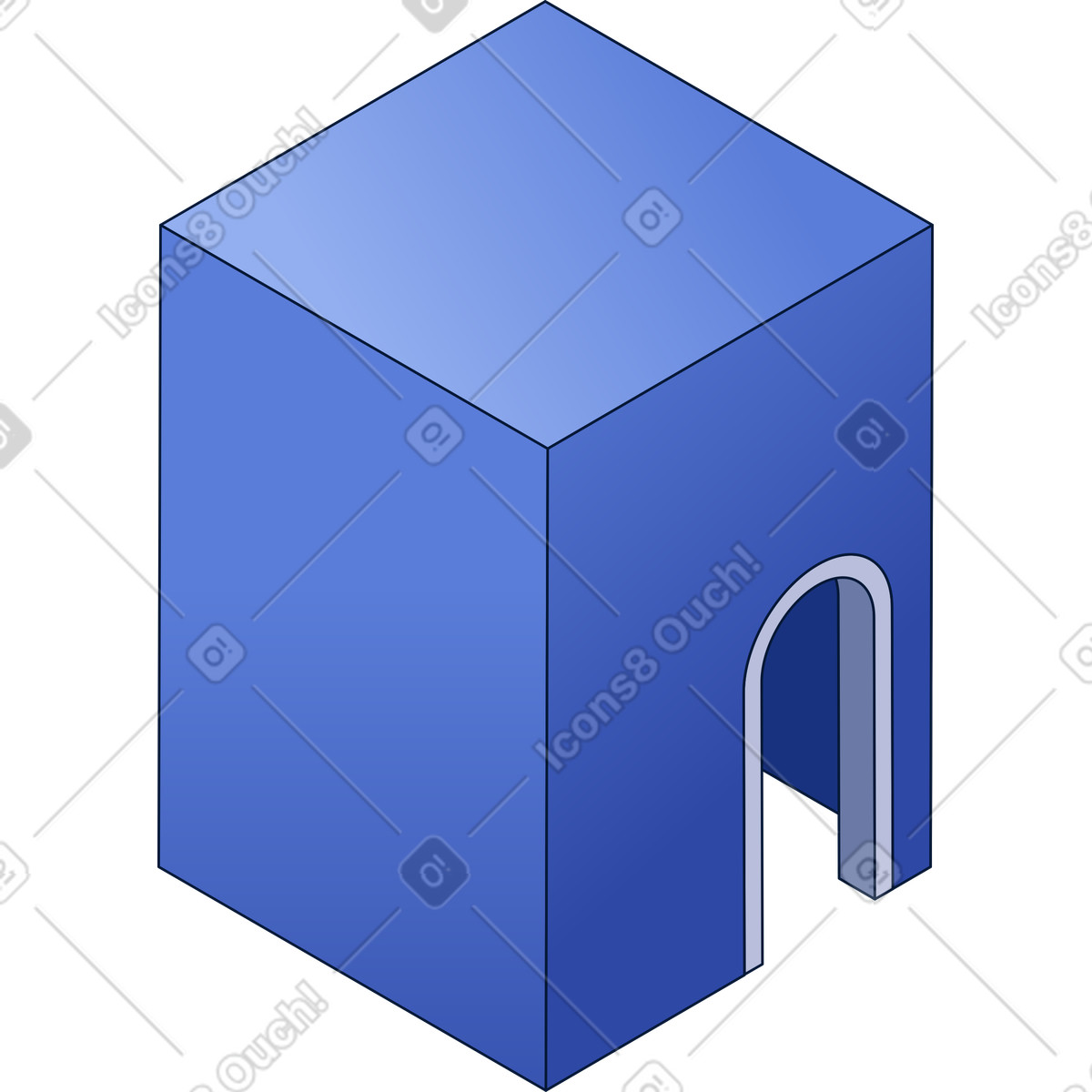 Block with entrance illustration in PNG, SVG
