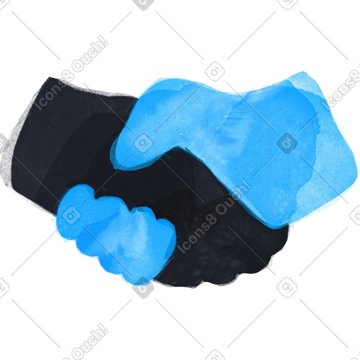 Stretta di mano illustrazione in stile Inky scarica in PNG, SVG