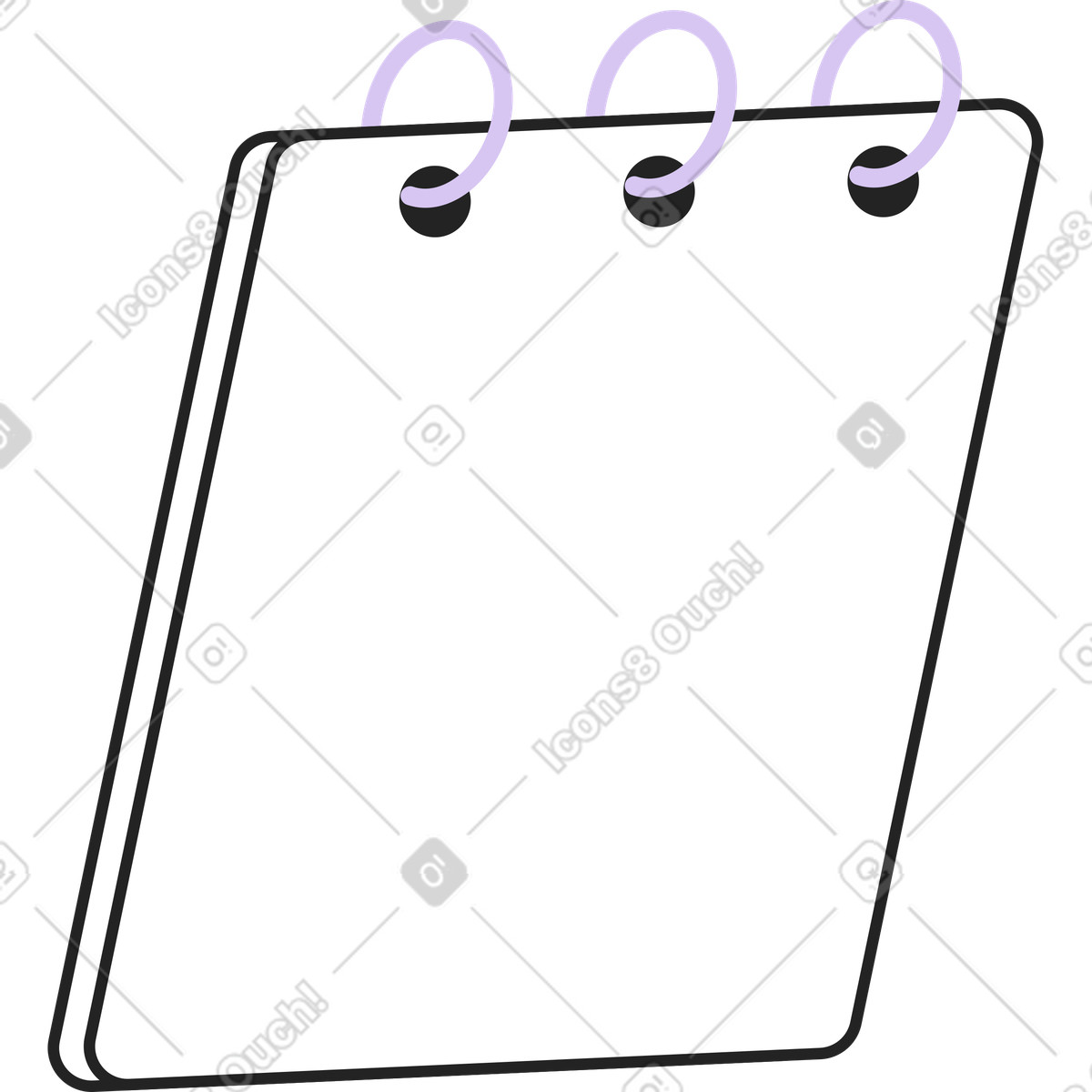 Notizblock-Illustration im Sammy Line-Stil als Download in PNG, SVG