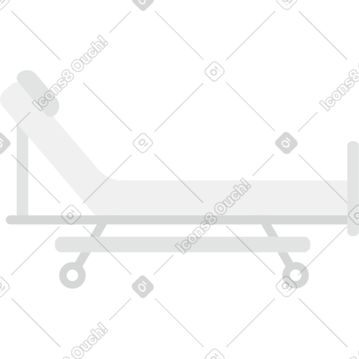 Medical bed on wheels illustration in Clip style download in PNG, SVG