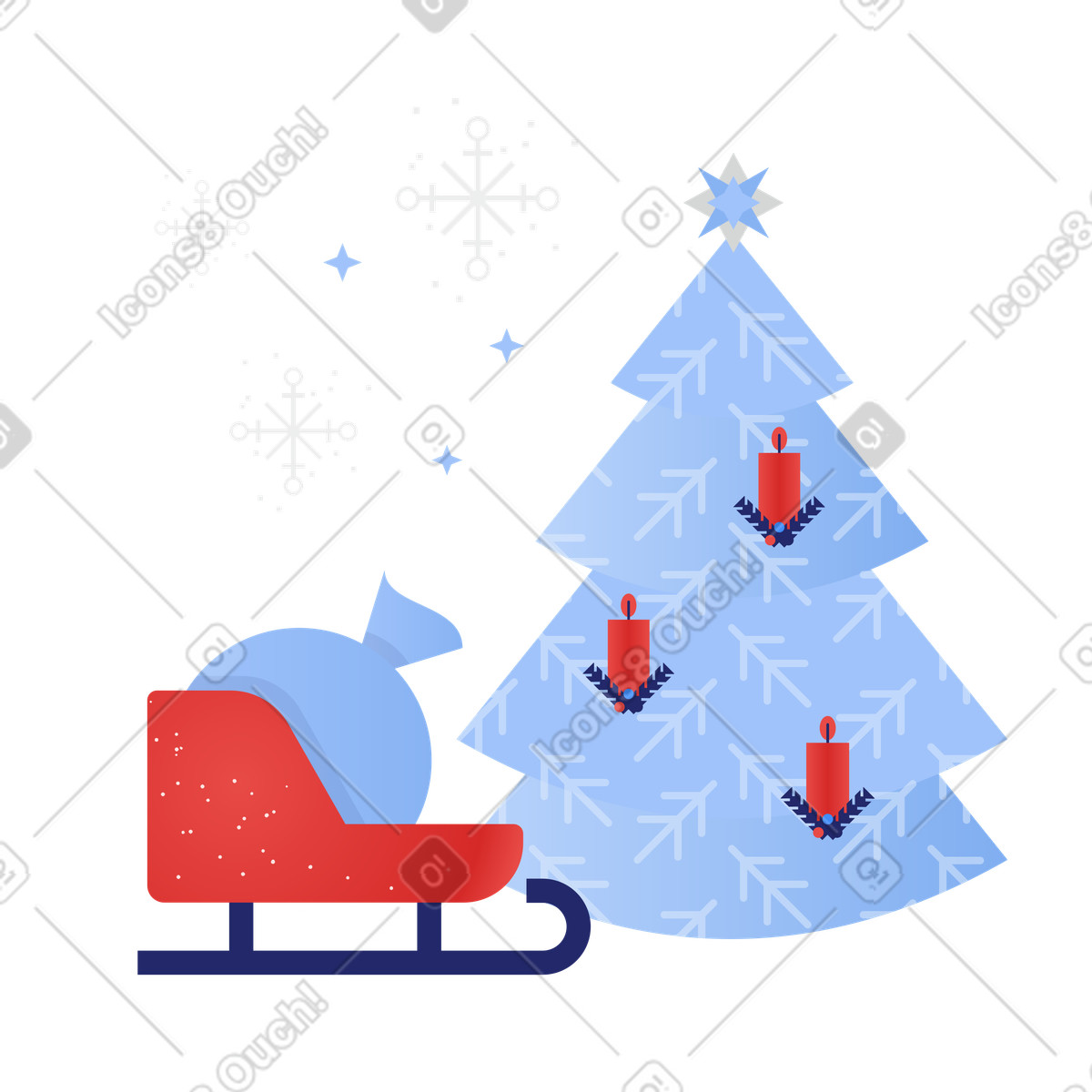 Illustration Noël approche dans le style Clip à télécharger aux formats PNG, SVG