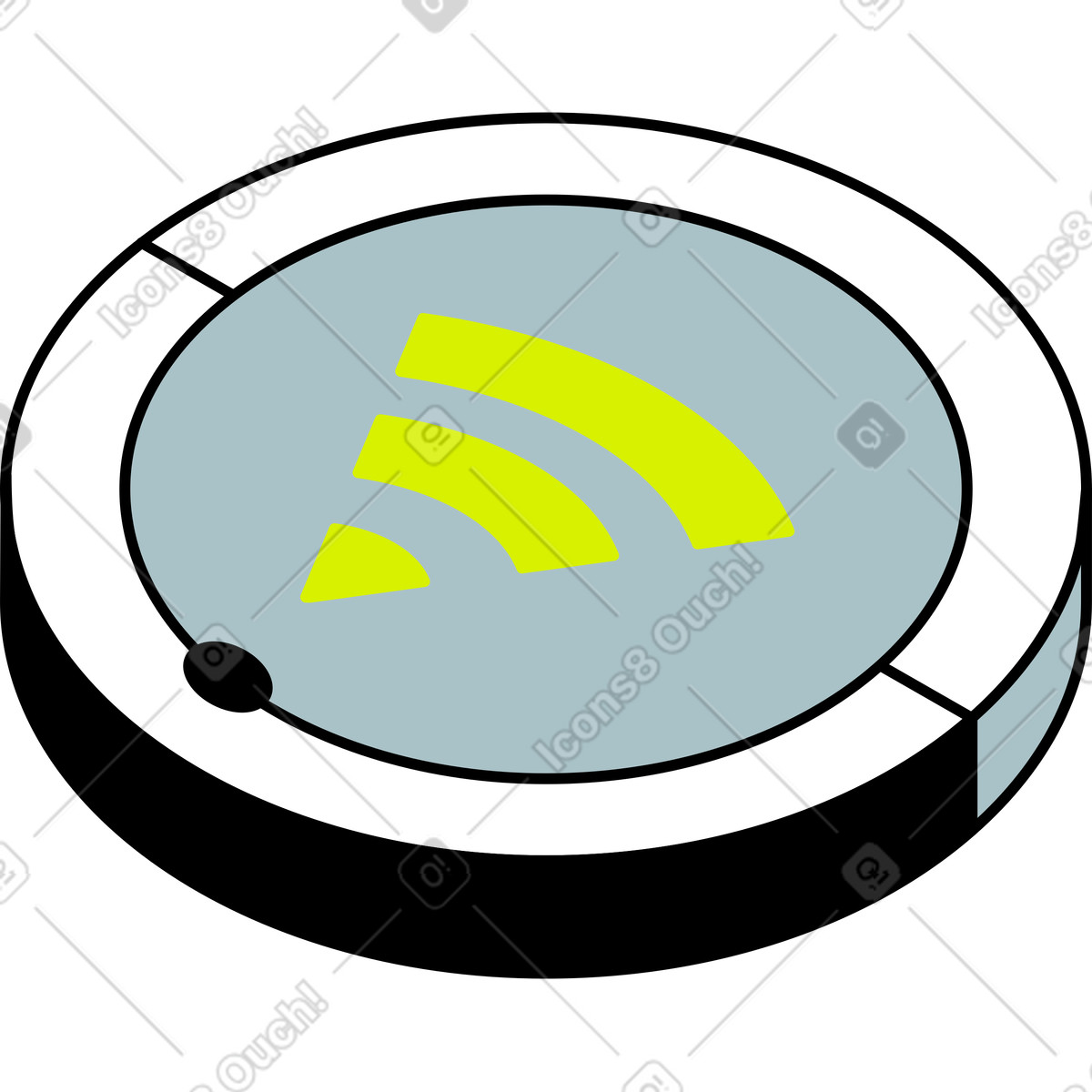 Illustration Robot aspirateur intelligent dans le style Isometric à télécharger aux formats PNG, SVG