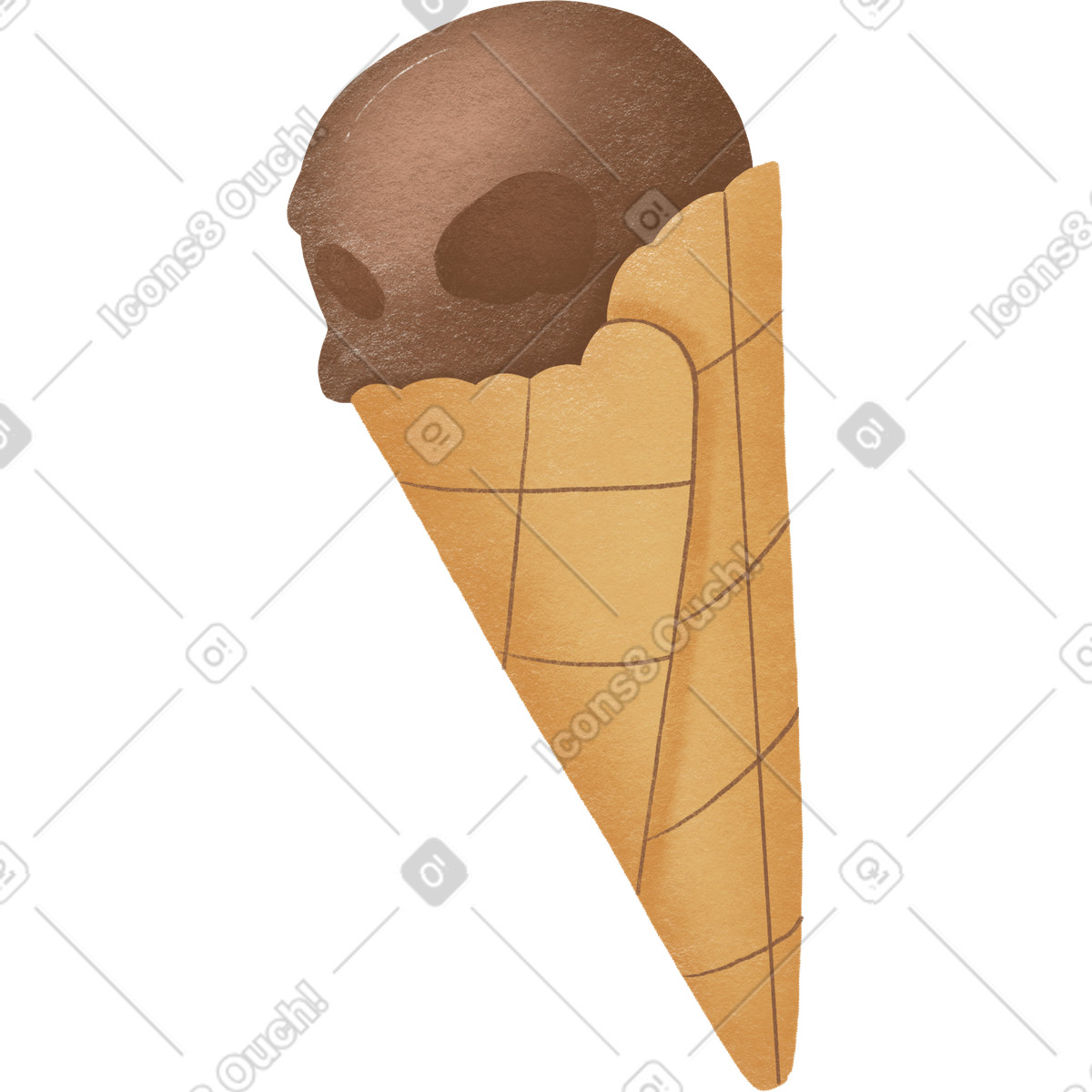 Ilustración Helado en estilo Woolly a descargar en PNG y SVG