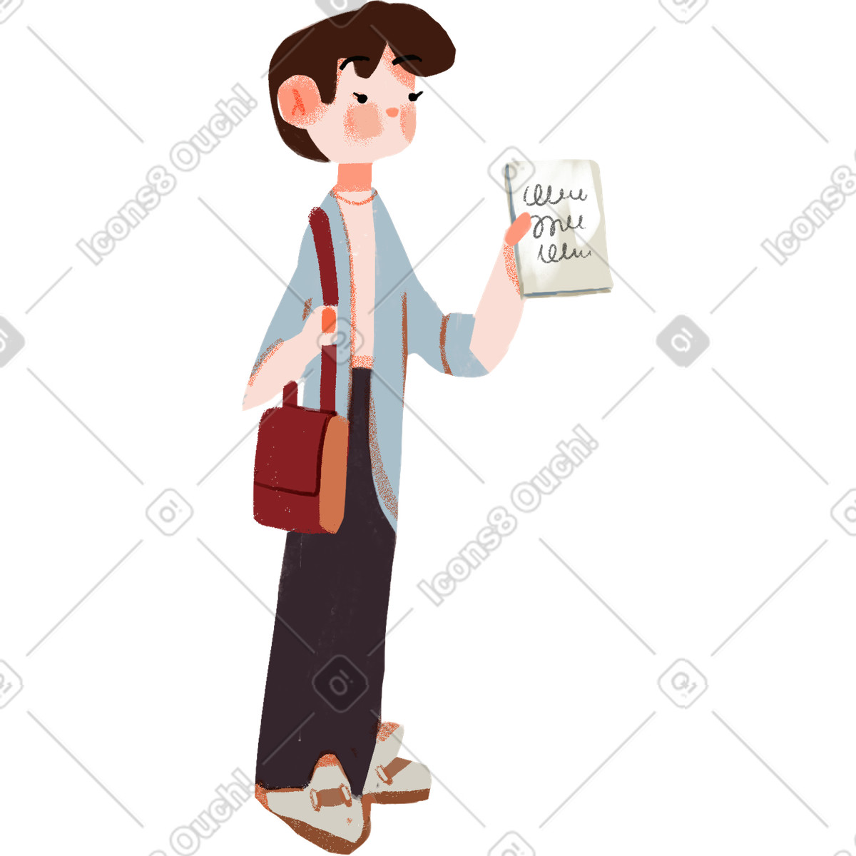 Ikigai スタイルの Just an ordinary asian guy のイラストをPNG、SVG形式でダウンロード