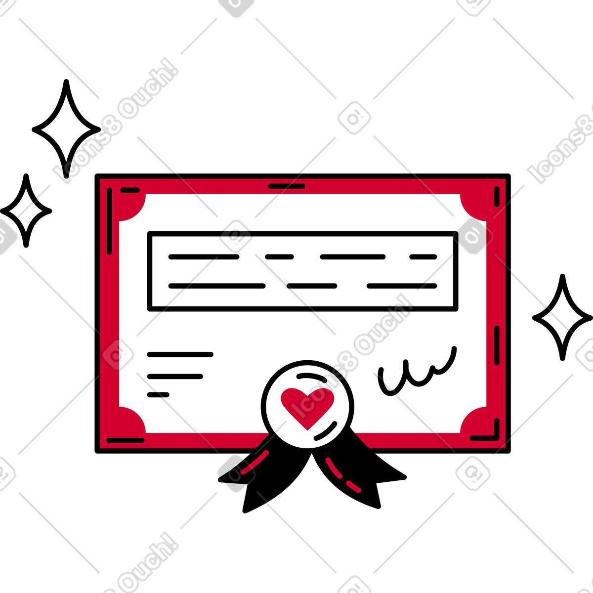 Ilustração de Certificado em no estilo Ruby para baixar em PNG, SVG