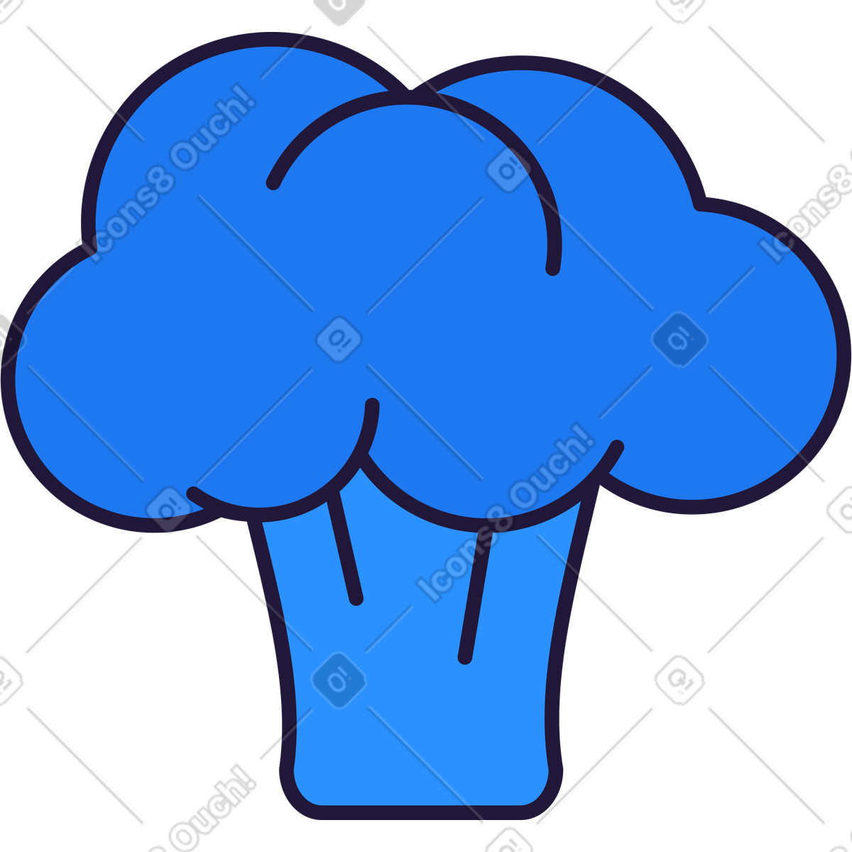 Ilustración Broccoli en estilo Conifer a descargar en PNG y SVG
