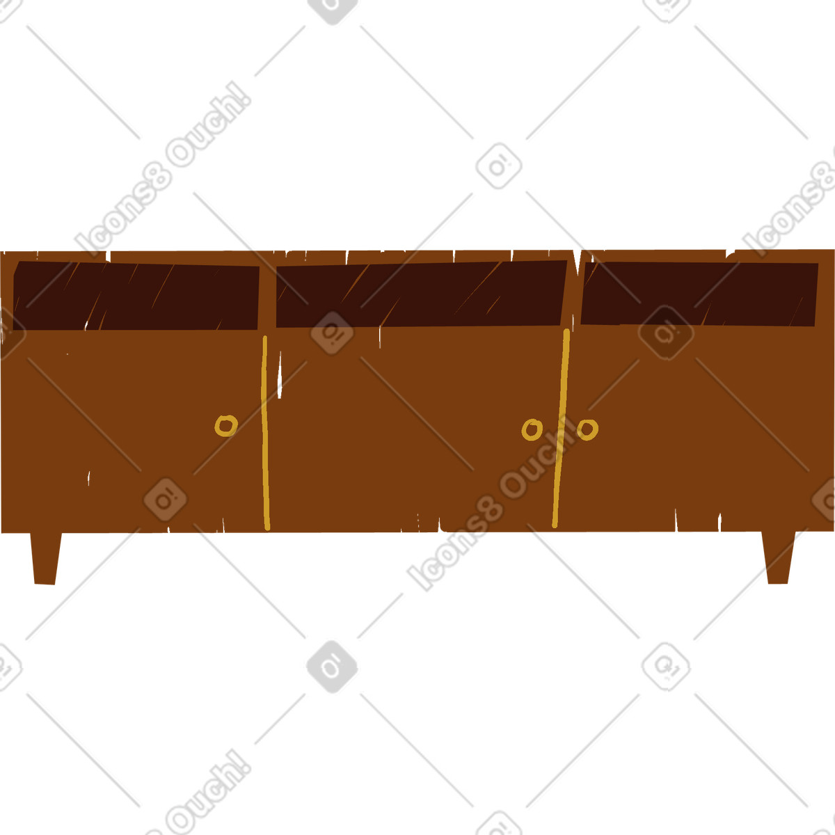 Brown cabinet illustration in Sleepy style download in PNG, SVG