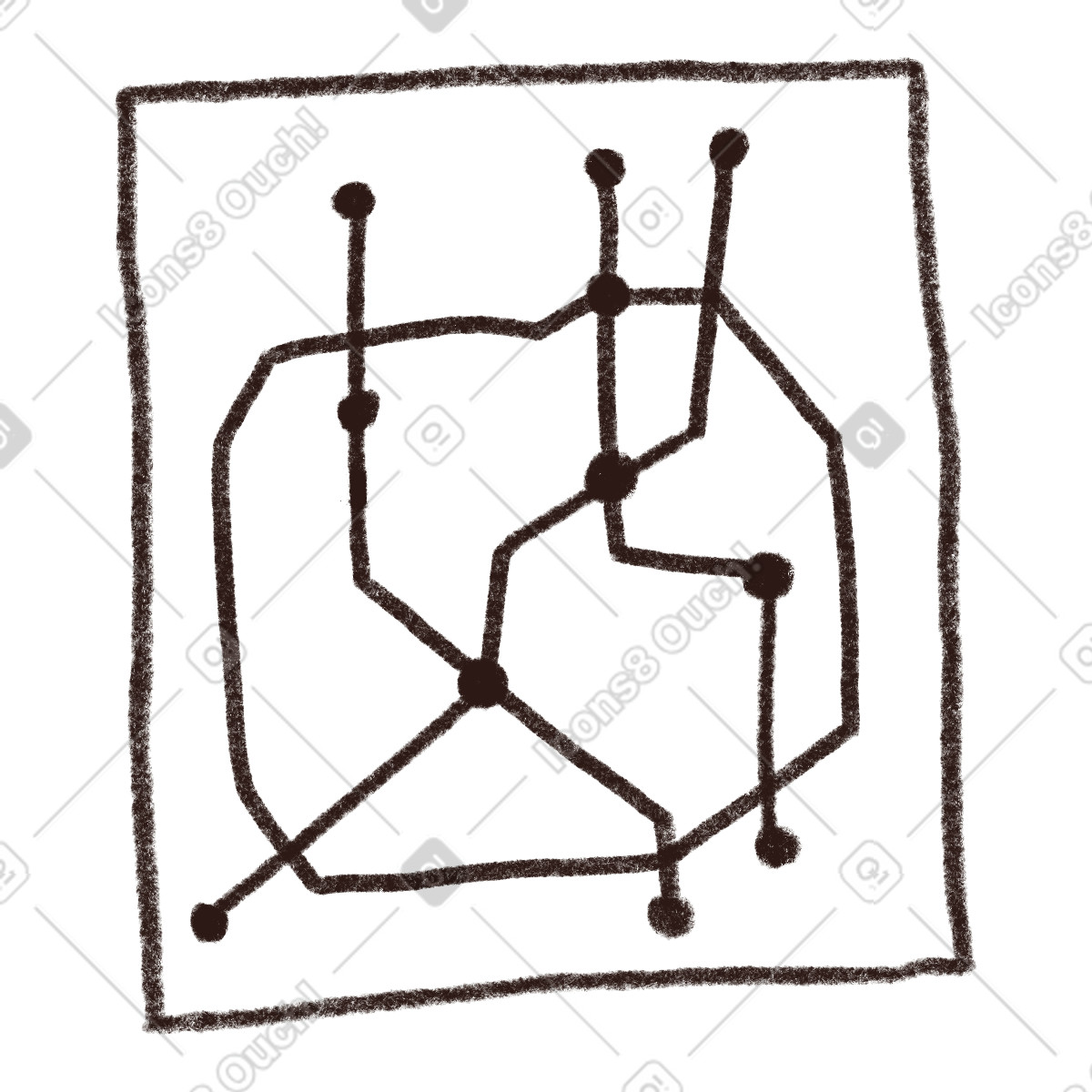Metro map illustration in Blobby style download in PNG, SVG