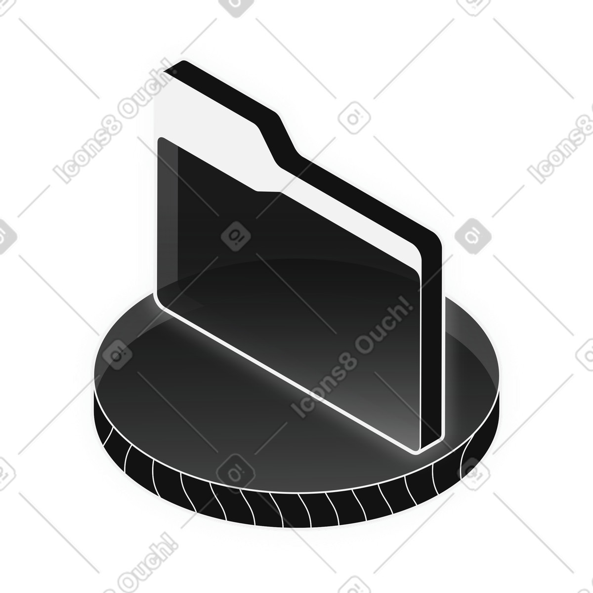 File Folder, Data Storage, Content Organization illustration in Inverse style download in PNG, SVG
