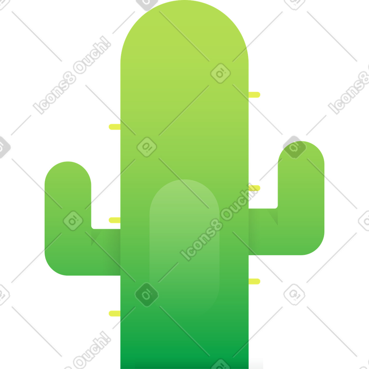 Cactus with sharp thorns desert plant clipart vector illustration in PNG SVG GIF