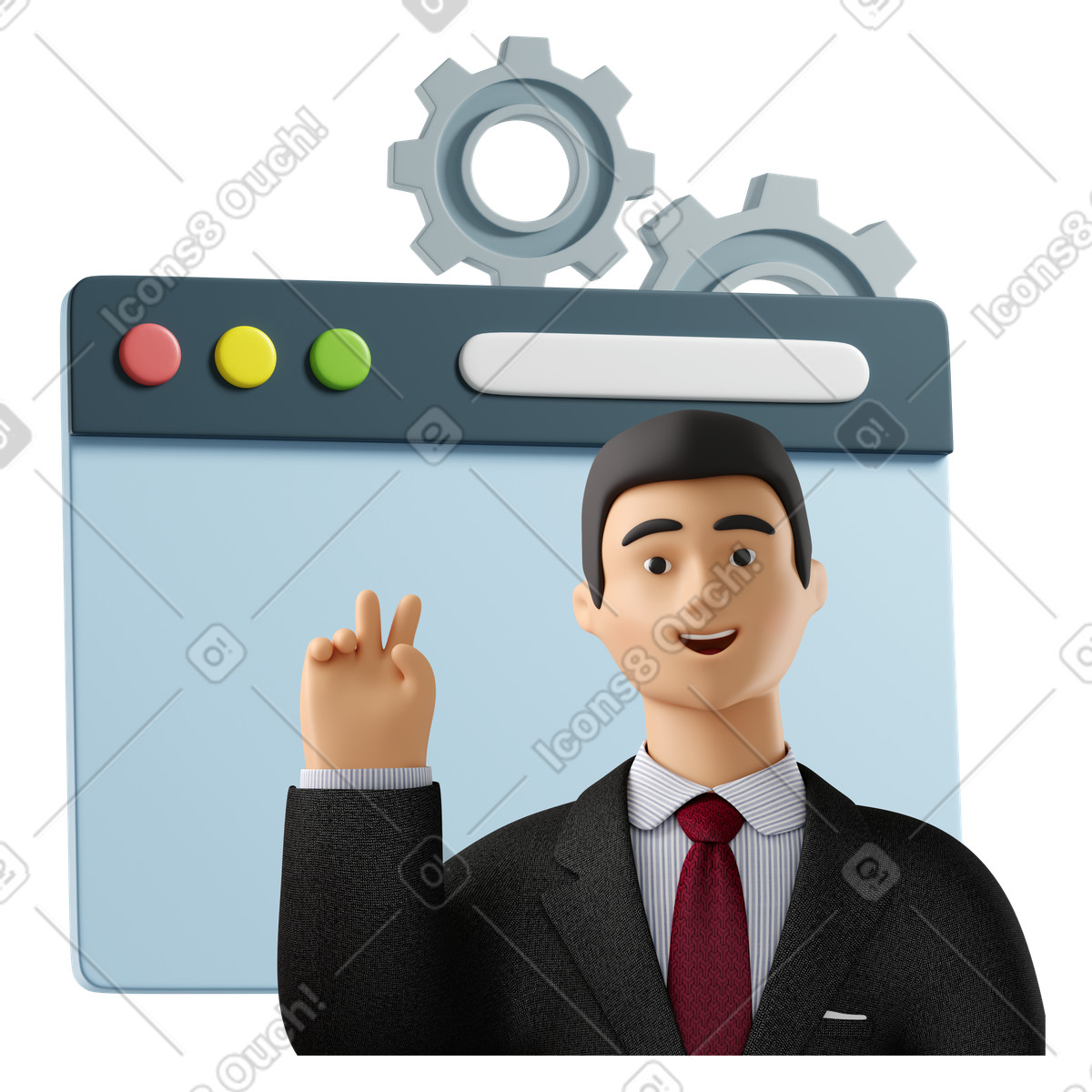 Technischer support-Illustration im 3D Business-Stil als Download in PNG, SVG