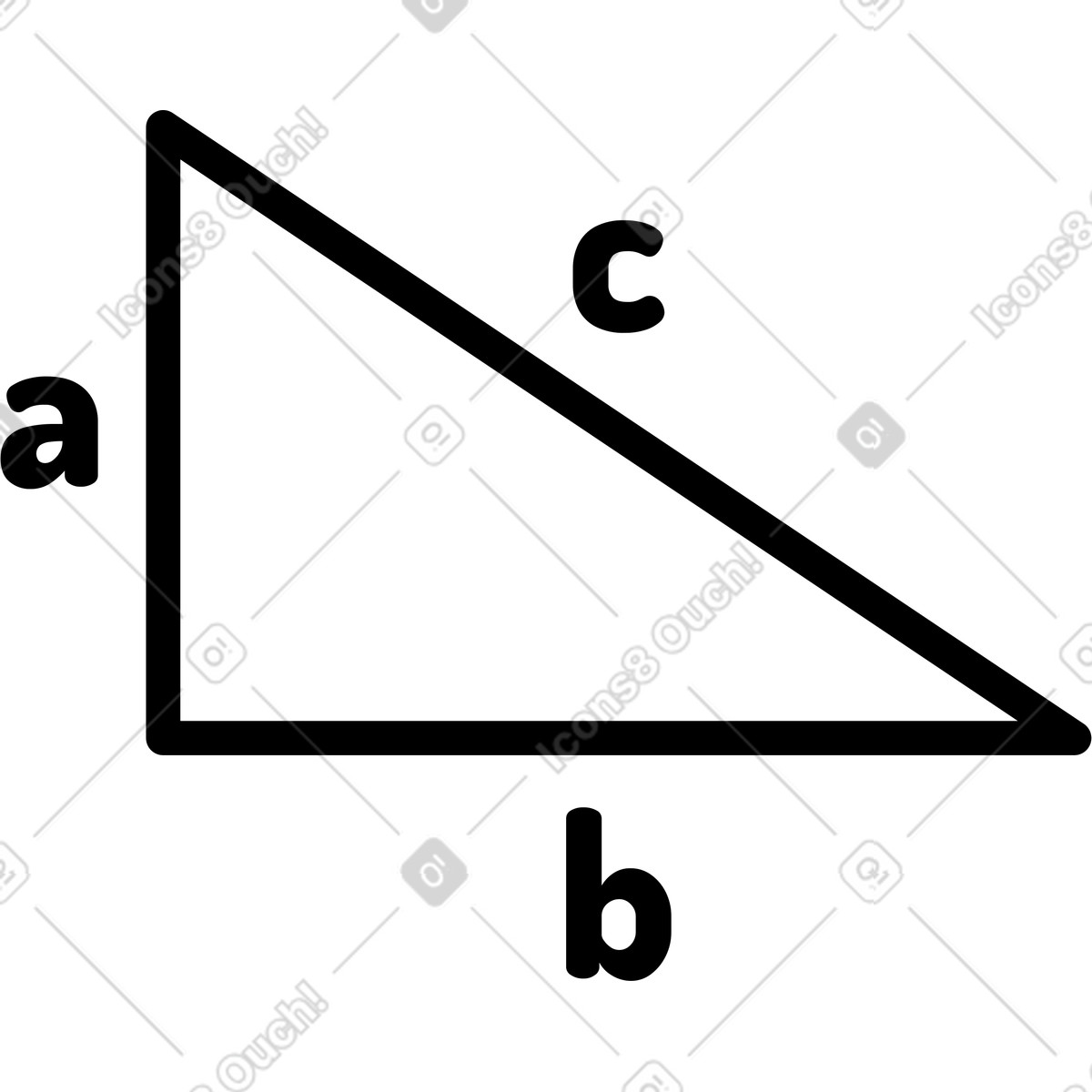 Triangle with signed sides illustration in Transistor style download in PNG, SVG