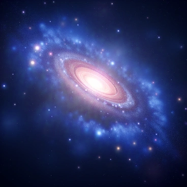 A vast universe filled with vibrant cosmic colors, showcasing swirling galaxies and clusters of stars in deep blues, purples, and bright whites. The scene captures the essence of expansion, with glowing nebulae and celestial bodies radiating light. Strings of light stretch across the vastness, representing the dynamic movement of distant galaxies. The overall composition is expansive, evoking a sense of endless space and wonder.