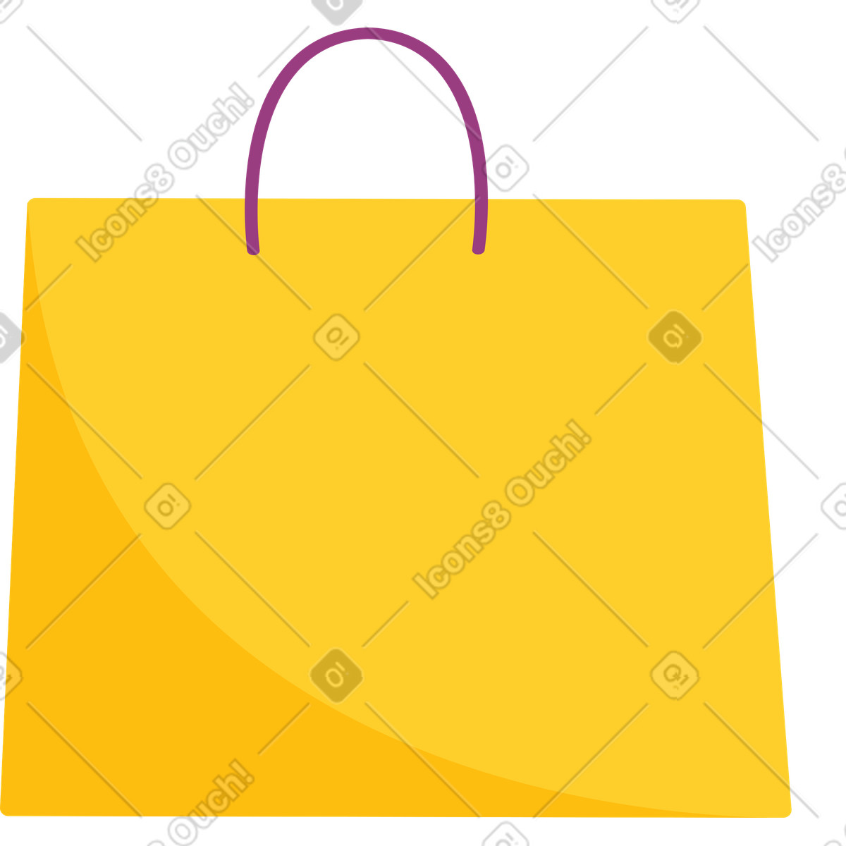 Sammy スタイルの 黄色の買い物袋 のイラストをPNG、SVG形式でダウンロード