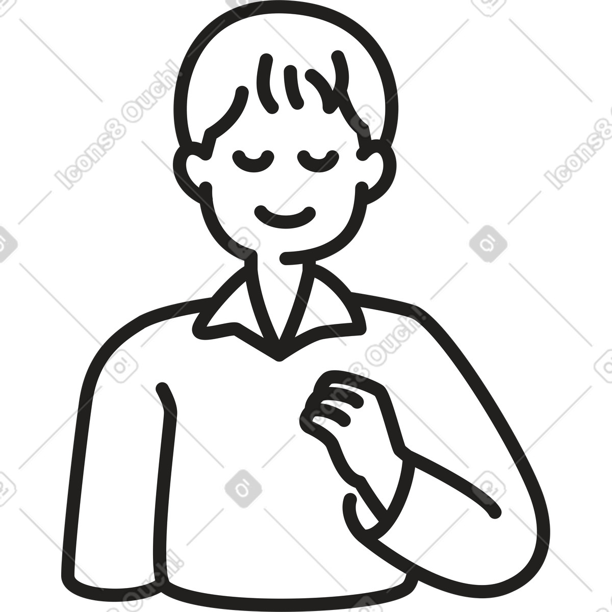 Ilustração de Homem satisfeito em no estilo Little para baixar em PNG, SVG