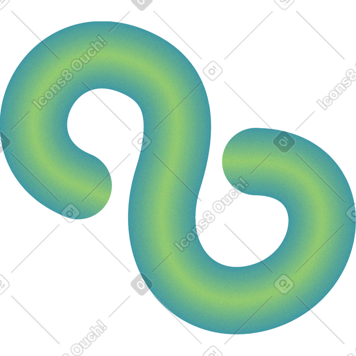 Spirale verde volumetrica con texture illustrazione in stile Morphis scarica in PNG, SVG