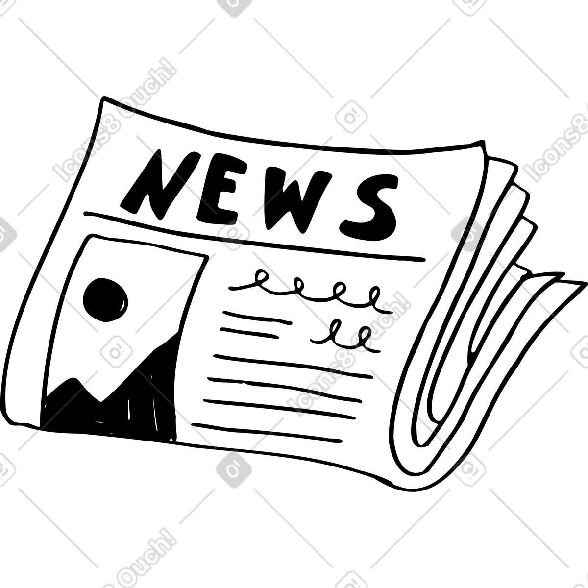 Giornale piegato illustrazione in stile Marks scarica in PNG, SVG