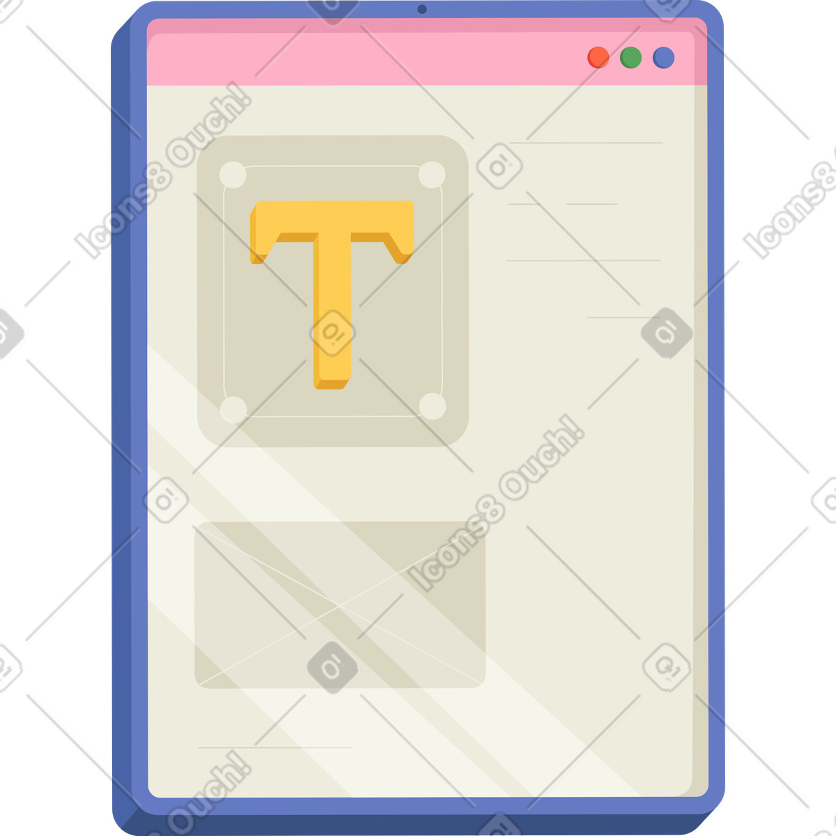Tablet-webdesign-Illustration im Social-Stil als Download in PNG, SVG