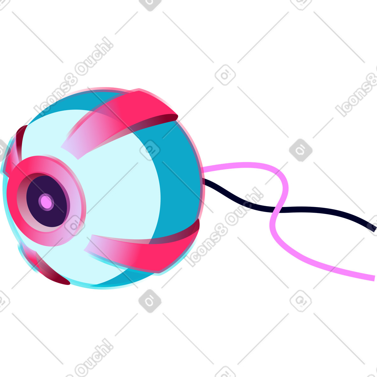 Ilustración Ojo cibernético en estilo Neon a descargar en PNG y SVG