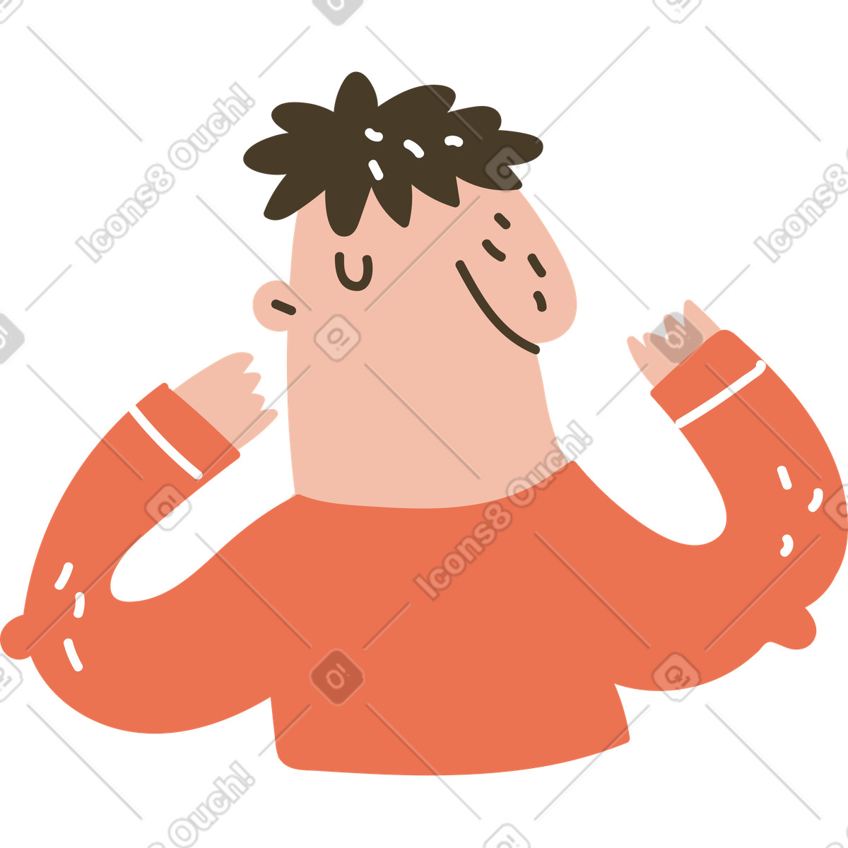 Karlsson 스타일의 Man with raised hands 일러스트레이션 PNG, SVG 다운로드