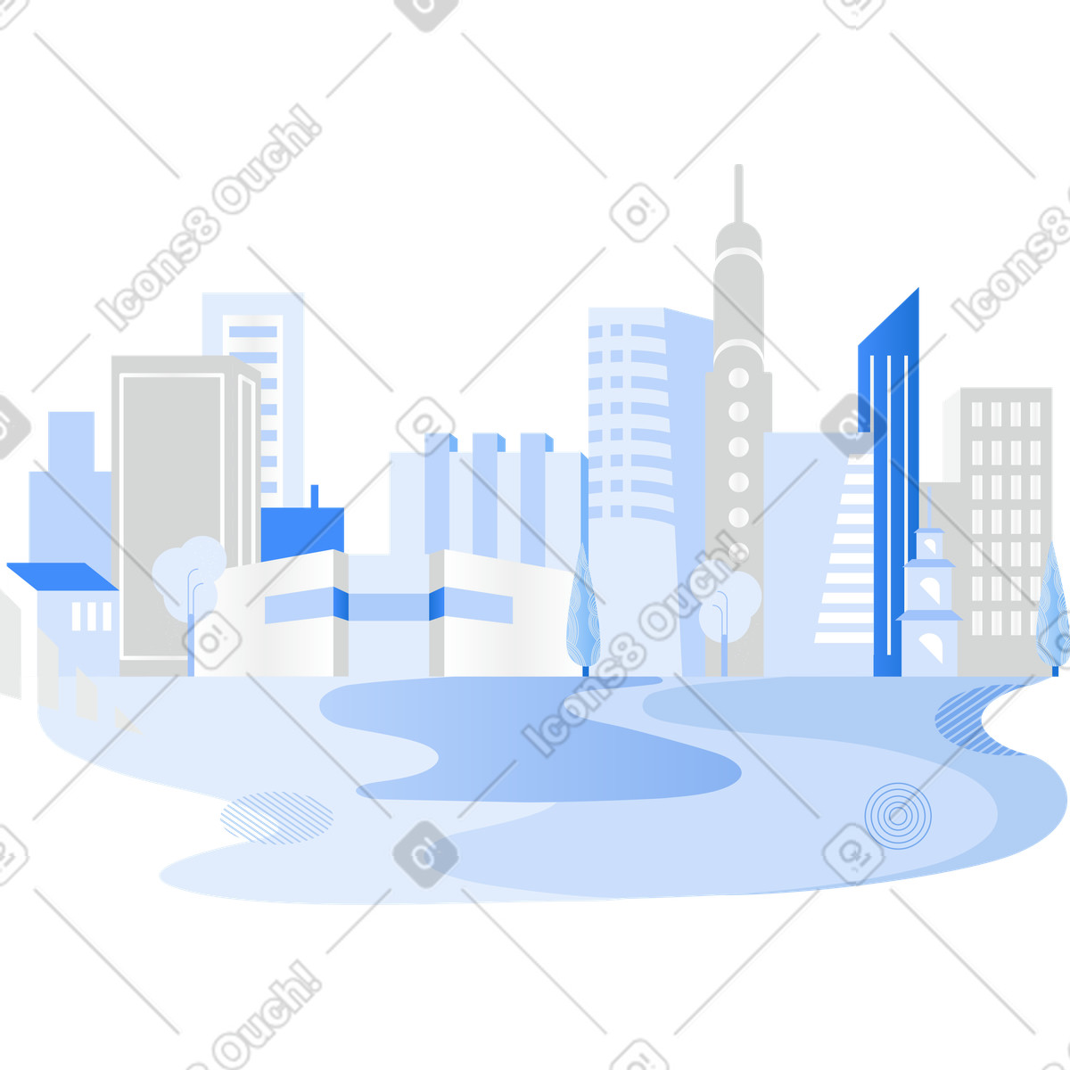 Ilustração de Cidade para fundo em no estilo Clip baixar em PNG, SVG