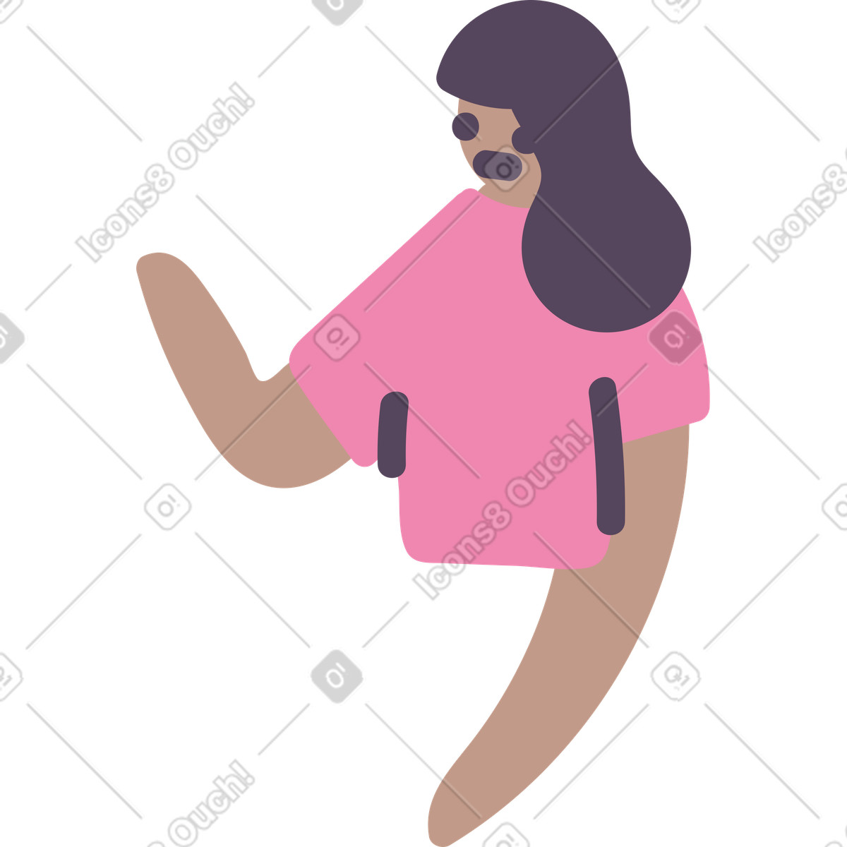 Upper body illustration in Pluto style download in PNG, SVG