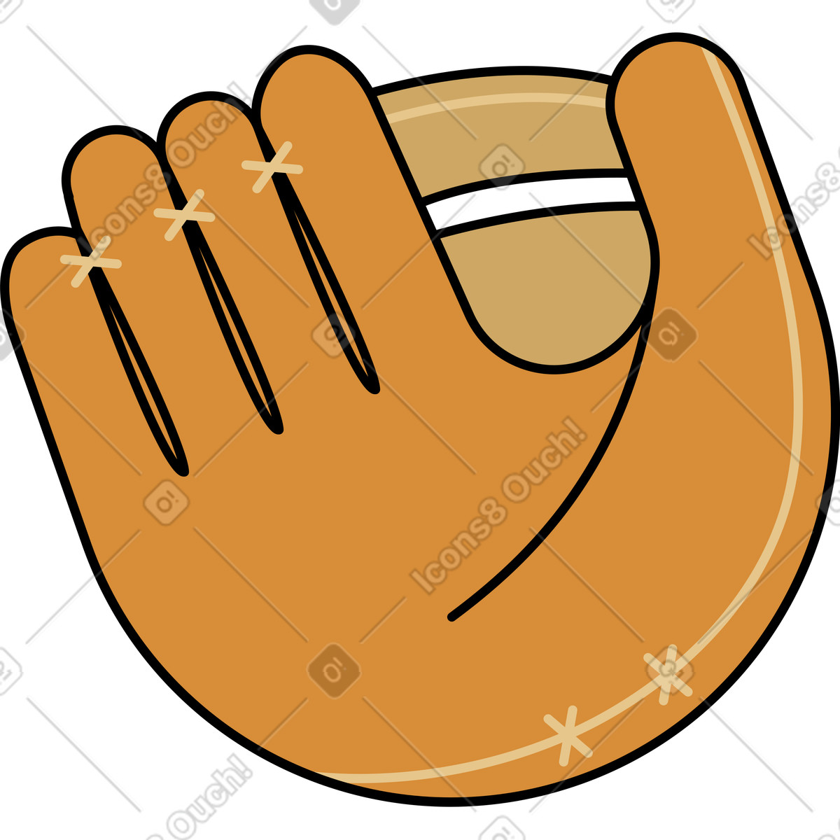 Baseball glove illustration in Kindy style download in PNG, SVG