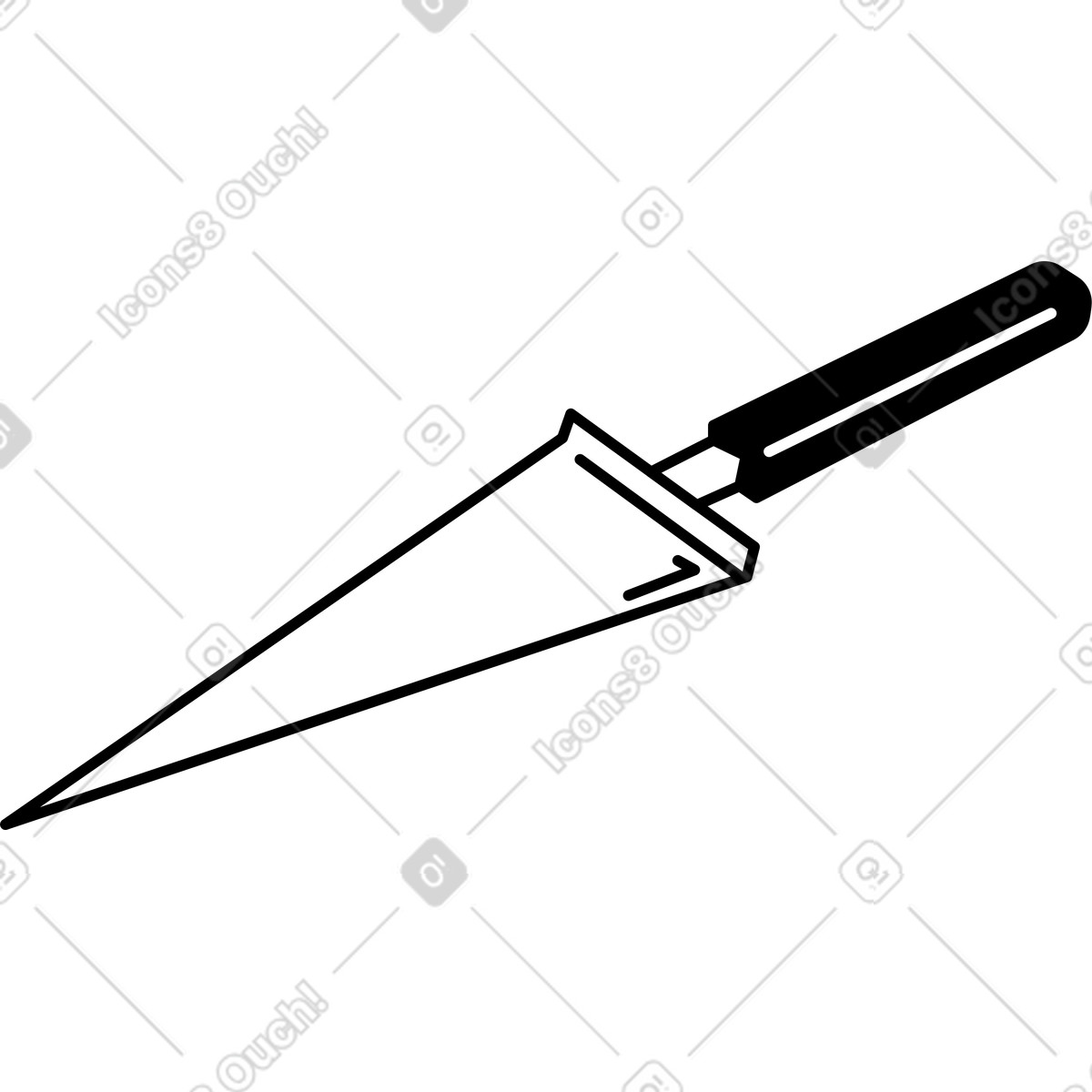 Spatula for a cake illustration in PNG, SVG