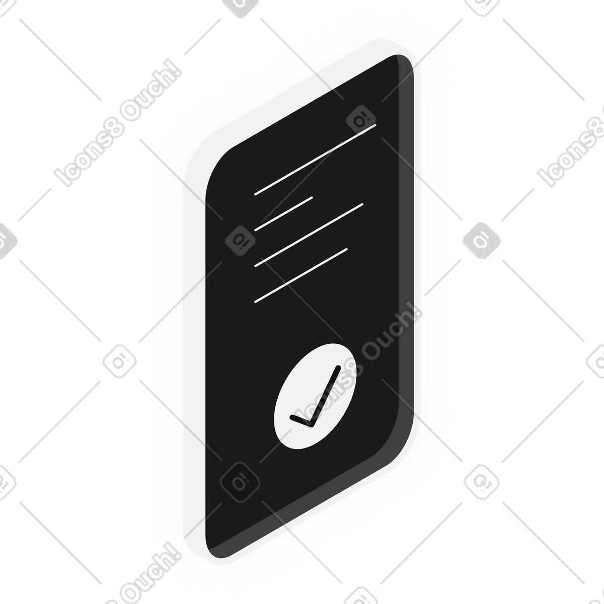 Confirmation sheet illustration in Inverse style download in PNG, SVG