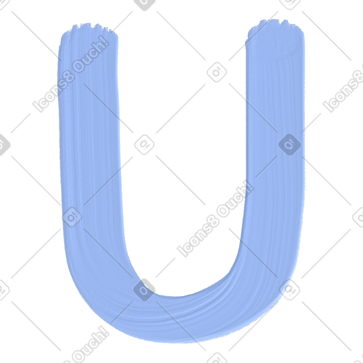 下载 Scrapbooking 风格的 Blue letter u 插画，支持 PNG、SVG 格式